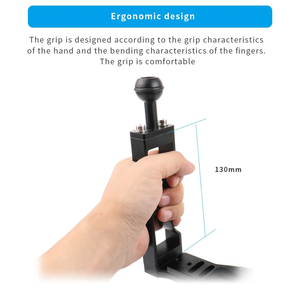 Diving Dual Handle Tray Stabilizer Bracket Rig Bracket Kit w Buoyancy Float Arm Underwater Fill Lights for GoPro 10 DSLR Cameras
