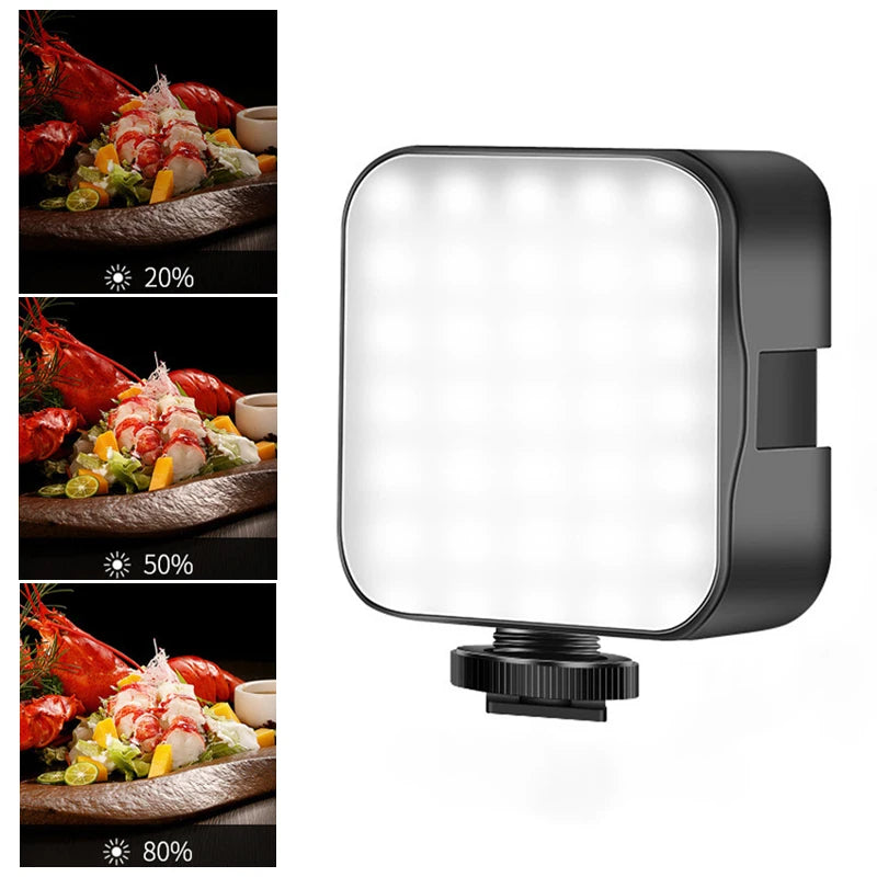 6500K Led Video Light Camera Fill Lights Rechargeable Fill Lamp Portable Photography Lighting for Dji Sony Dslr Canon Cameras