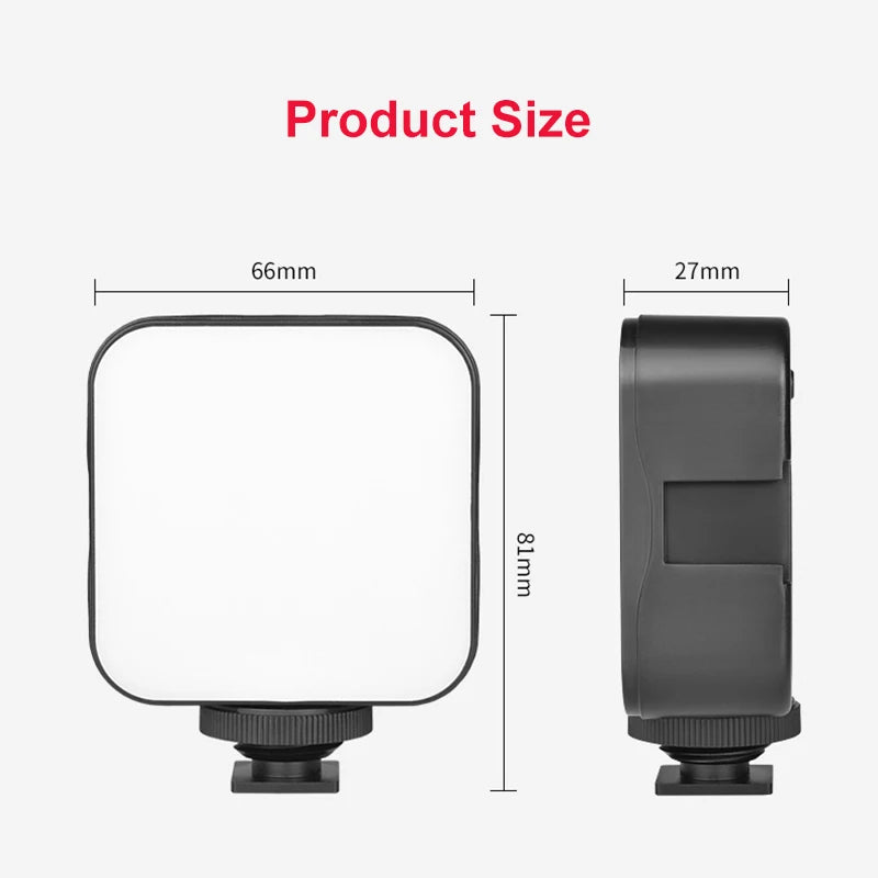 6500K Led Video Light Camera Fill Lights Rechargeable Fill Lamp Portable Photography Lighting for Dji Sony Dslr Canon Cameras
