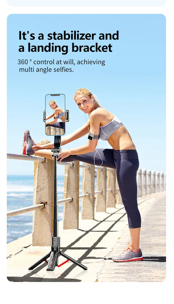 FANGTUOSI New Mobile Video stabilizer Bluetooth selfie stick tripod Wireless cellphone Gimbal Stabilizer For Smartphone Live
