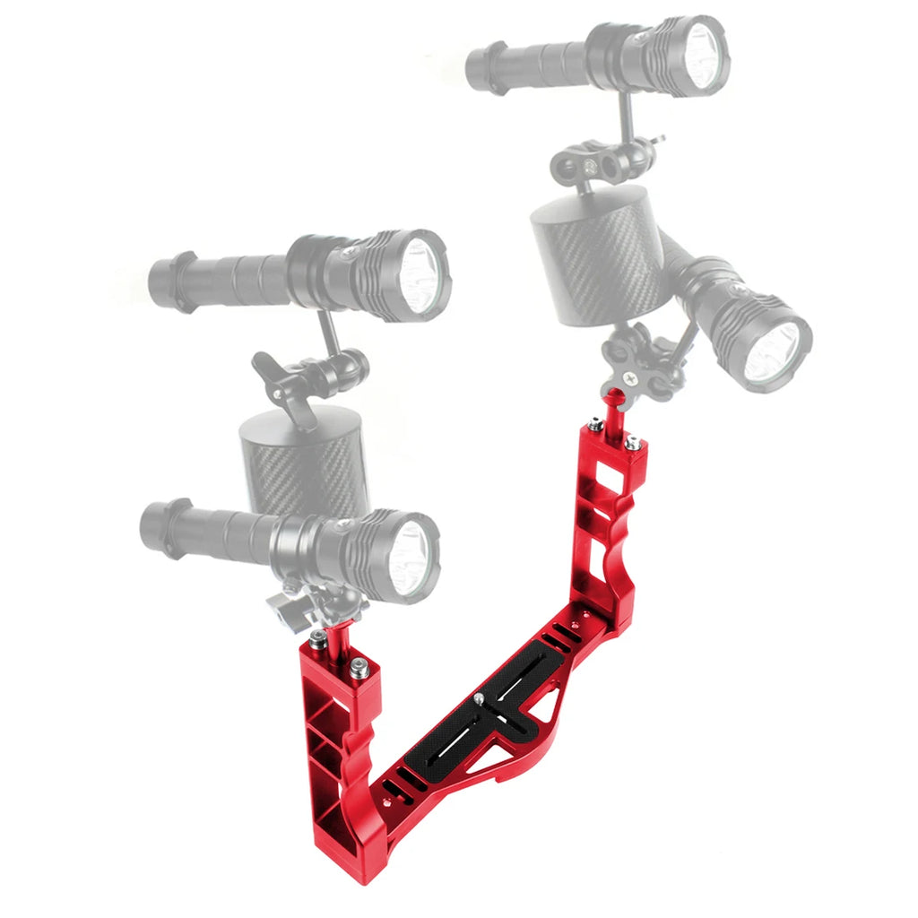 Diving Dual Handle Tray Stabilizer Bracket Rig Bracket Kit w Buoyancy Float Arm Underwater Fill Lights for GoPro 10 DSLR Cameras