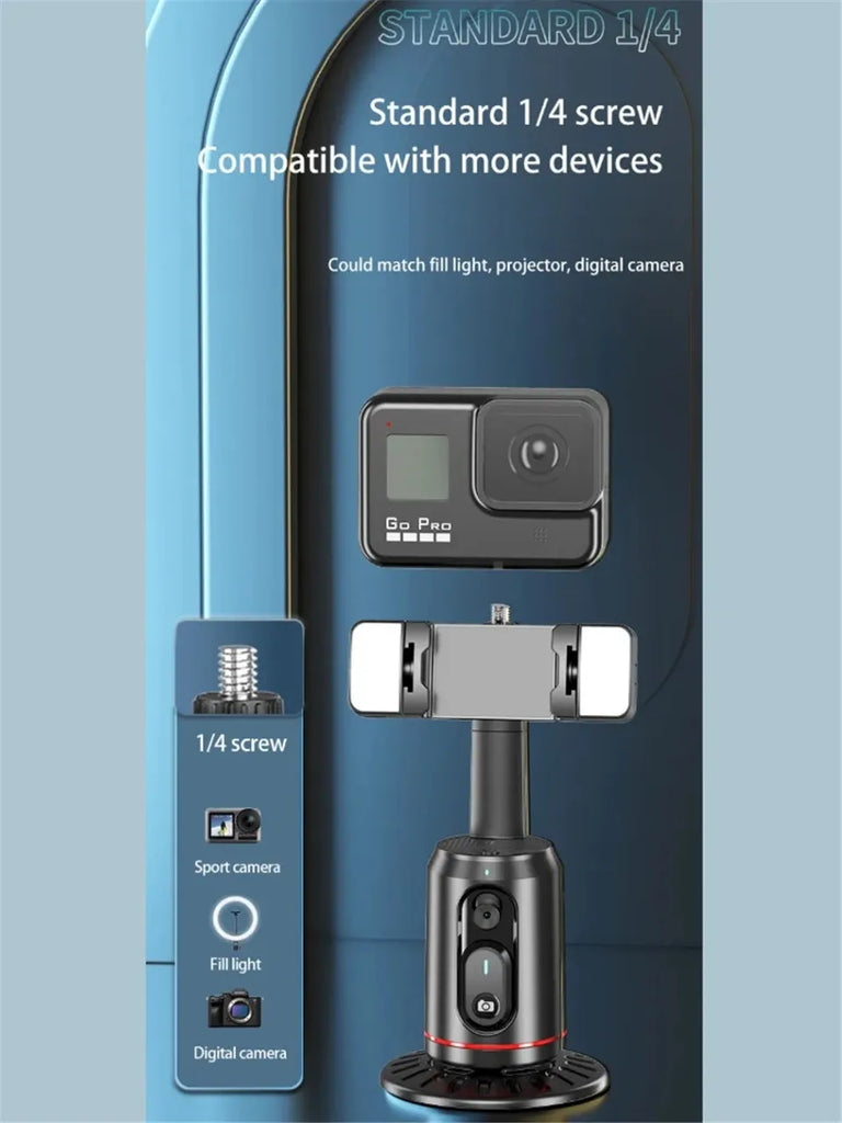 FANGTUOSI New Selfie Stick 360 Rotation Follow-up Gimbal Stabilizer Monopod Desktop Tracking Gimbal With Remote for Tiktok Live