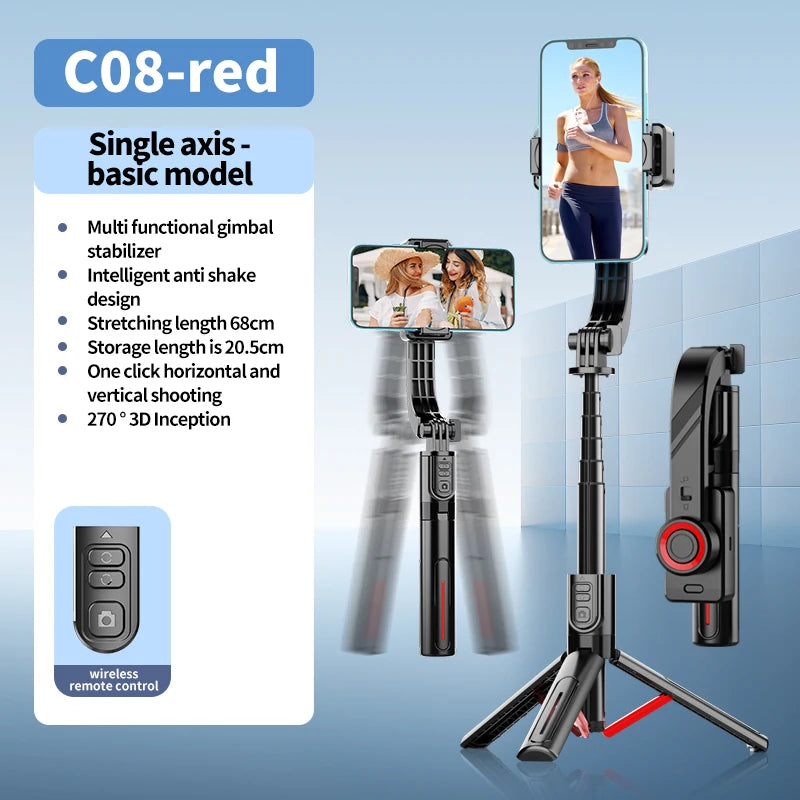 FANGTUOSI New Mobile Video stabilizer Bluetooth selfie stick tripod Wireless cellphone Gimbal Stabilizer For Smartphone Live