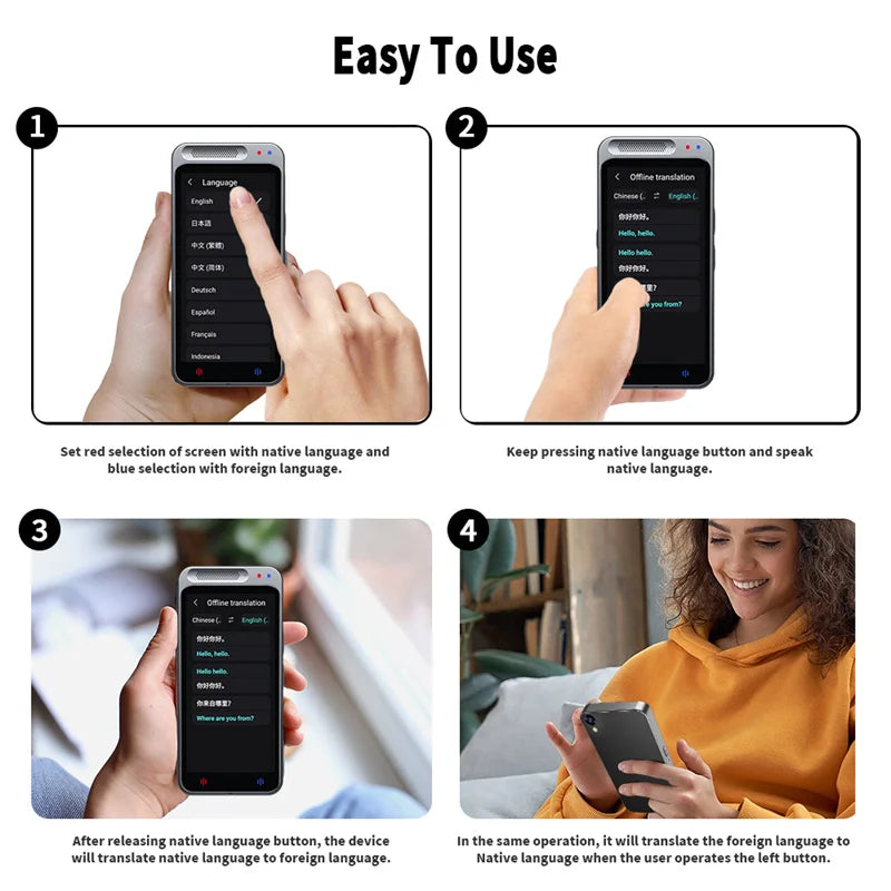 138 Languages Z6 Portable Smart Voice Translator Real-time Multi-Language Speech Interactive Offline Translator Business Travel