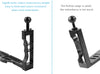 Diving Dual Handle Tray Stabilizer Bracket Rig Bracket Kit w Buoyancy Float Arm Underwater Fill Lights for GoPro 10 DSLR Cameras