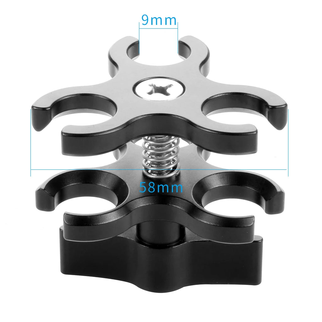 Diving Dual Handle Tray Stabilizer Bracket Rig Bracket Kit w Buoyancy Float Arm Underwater Fill Lights for GoPro 10 DSLR Cameras