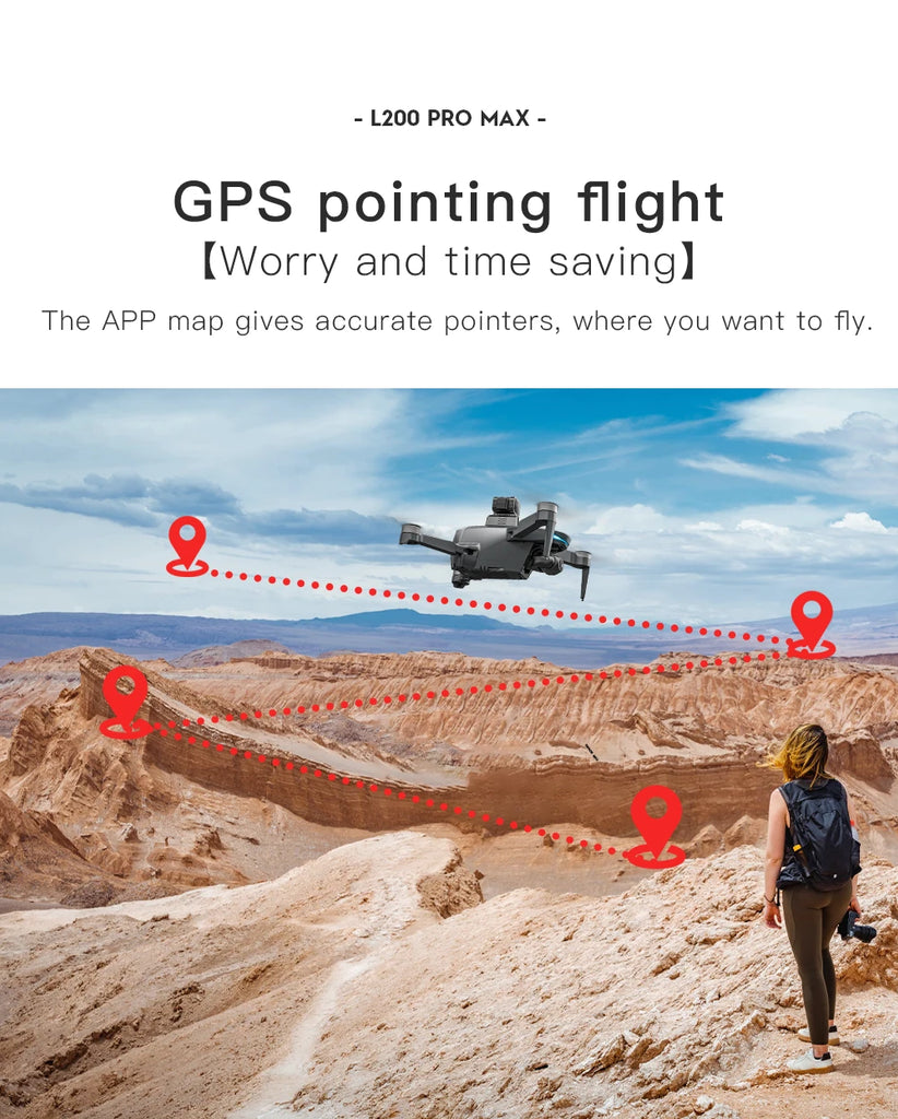 New L200 PRO MAX 4K Professional Drone GPS EIS Dual Camera Obstacle Avoidance Flight 2-axis PTZ Brushless Helicopter GPS RC toys