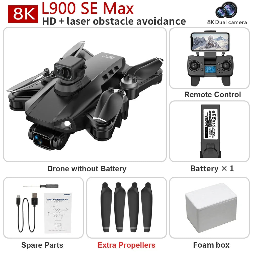 New L200 PRO MAX 4K Professional Drone GPS EIS Dual Camera Obstacle Avoidance Flight 2-axis PTZ Brushless Helicopter GPS RC toys