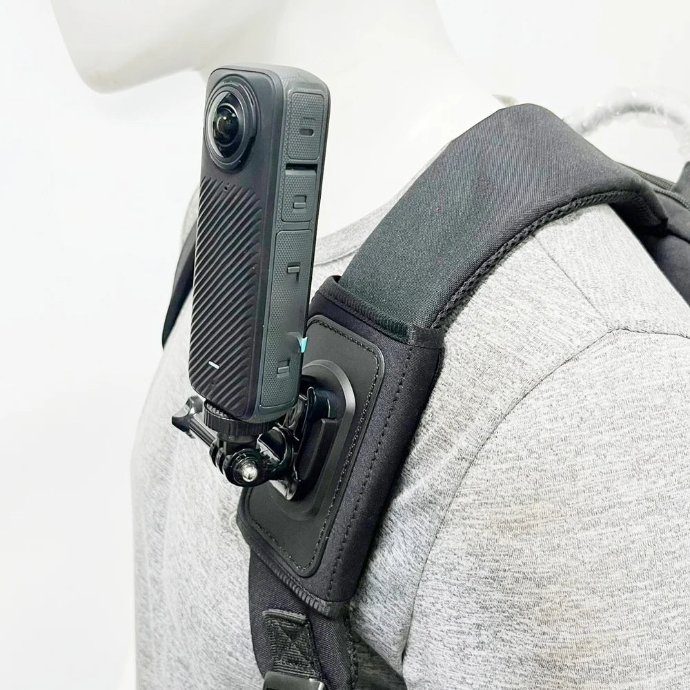 Camera Adjustable Holder with Backpack Shoulder Strap Belt Mount 360° Rotation Universal for DJI Osmo Action Insta360 GoPro Hero