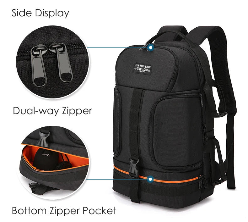 JINNUOLANG Professional Digital SLR Camera Backpack Large Photography Bag Tripod Holder Waterproof Rain Cover Outdoor Hiking