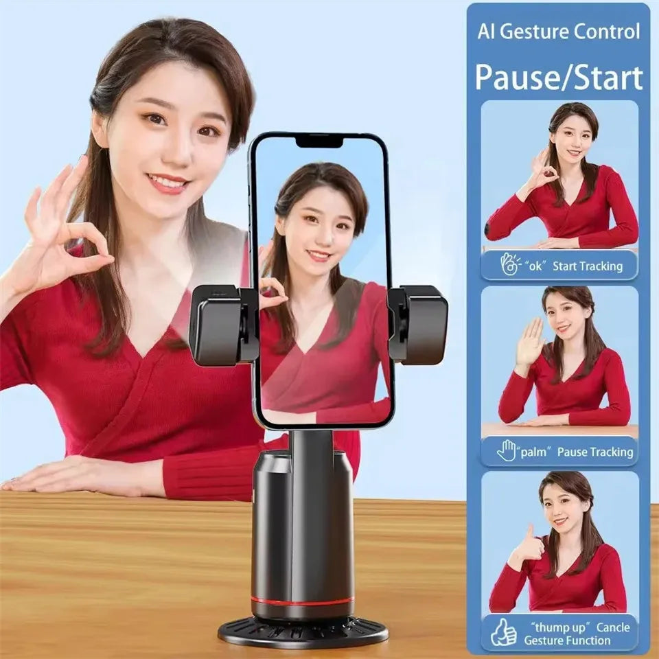 FANGTUOSI New Selfie Stick 360 Rotation Follow-up Gimbal Stabilizer Monopod Desktop Tracking Gimbal With Remote for Tiktok Live