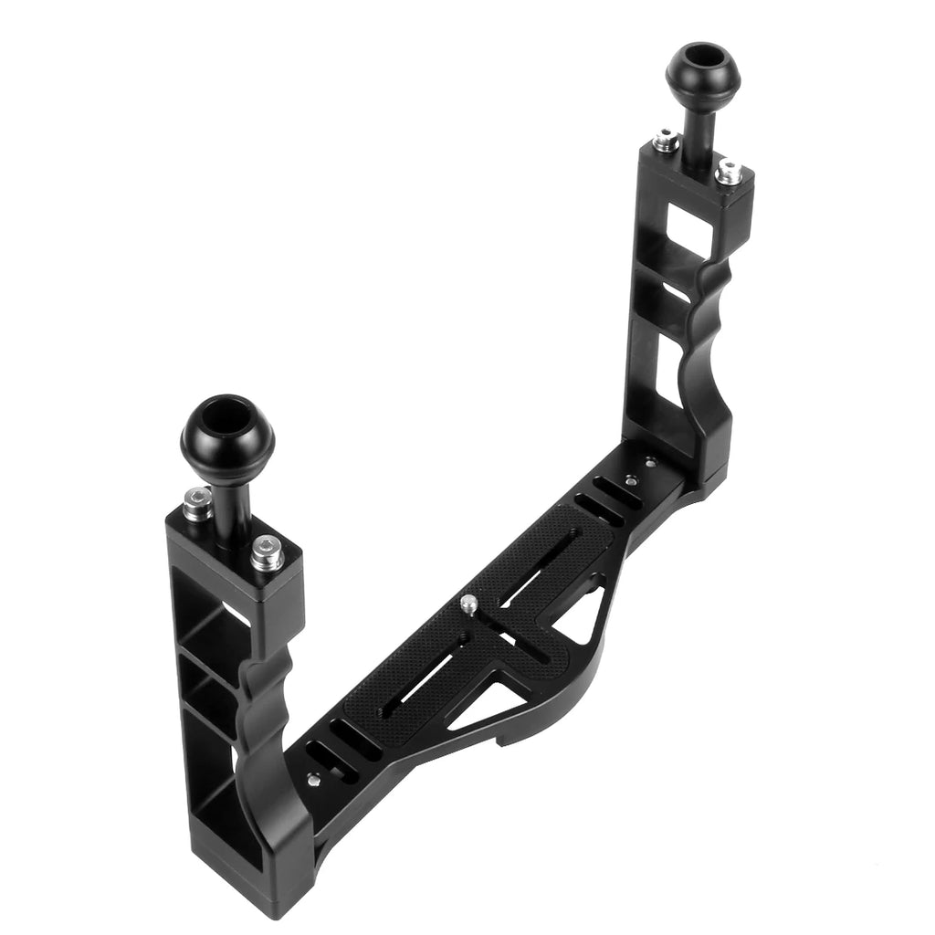 Diving Dual Handle Tray Stabilizer Bracket Rig Bracket Kit w Buoyancy Float Arm Underwater Fill Lights for GoPro 10 DSLR Cameras