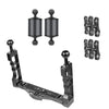 Diving Dual Handle Tray Stabilizer Bracket Rig Bracket Kit w Buoyancy Float Arm Underwater Fill Lights for GoPro 10 DSLR Cameras