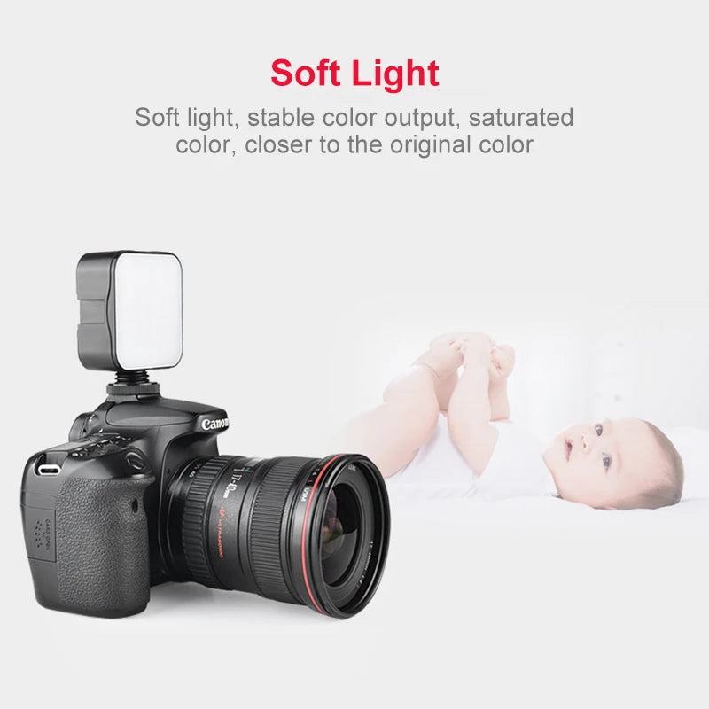 6500K Led Video Light Camera Fill Lights Rechargeable Fill Lamp Portable Photography Lighting for Dji Sony Dslr Canon Cameras