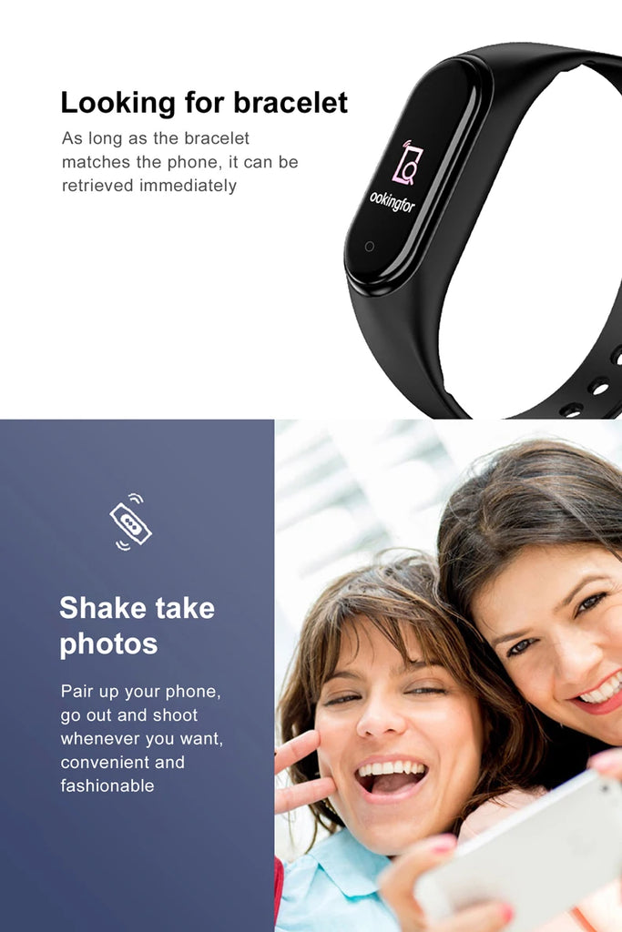 M4 Smart Digital Watch Bracelet IP65 Waterproof with Heart Rate Monitoring Running Calorie Counter Health Sport Tracker