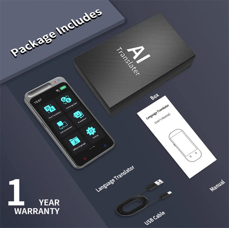 138 Languages Z6 Portable Smart Voice Translator Real-time Multi-Language Speech Interactive Offline Translator Business Travel