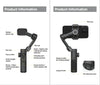 AOCHUAN 3-Axis Handheld Gimbal Stabilizer for Smartphone with Fill Light for iPhone Android Face Tracking Vlog Smart XE