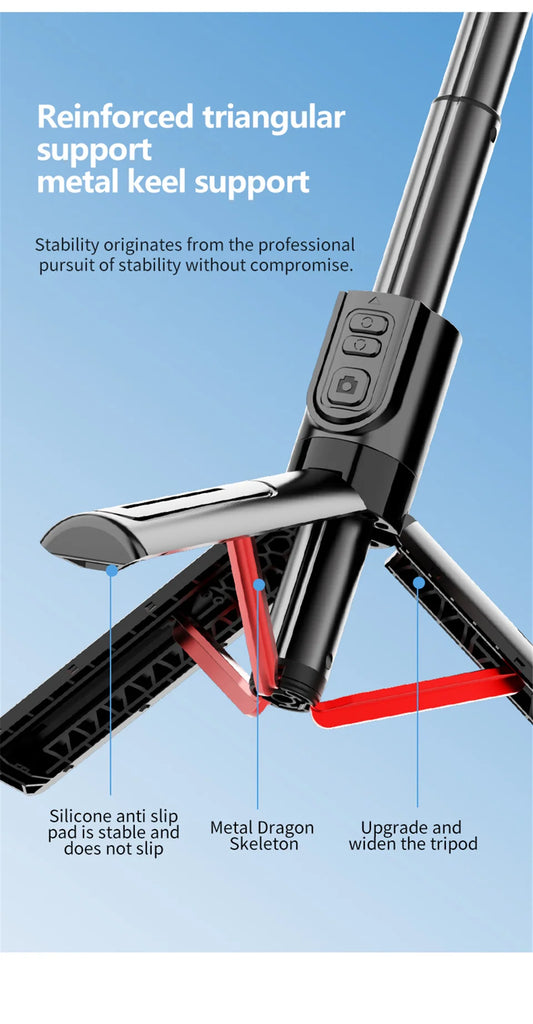 FANGTUOSI New Mobile Video stabilizer Bluetooth selfie stick tripod Wireless cellphone Gimbal Stabilizer For Smartphone Live