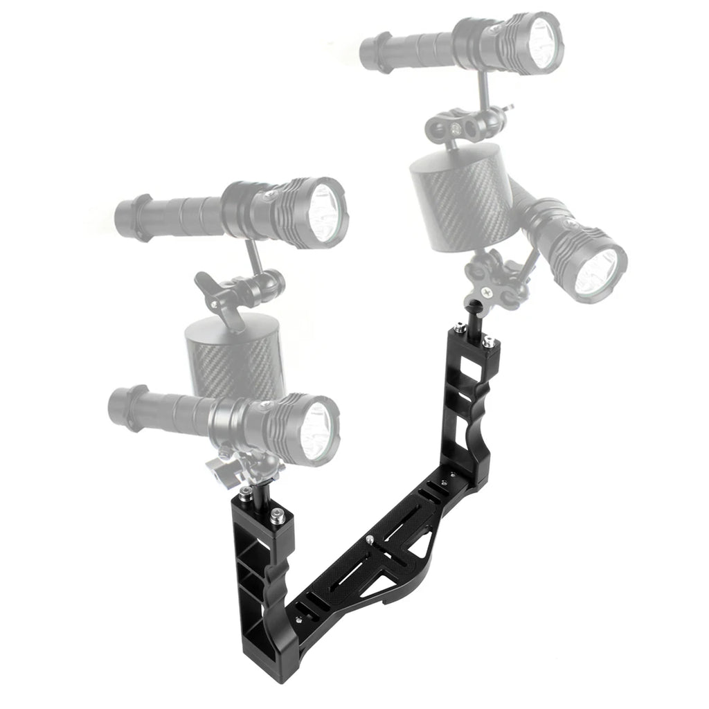 Diving Dual Handle Tray Stabilizer Bracket Rig Bracket Kit w Buoyancy Float Arm Underwater Fill Lights for GoPro 10 DSLR Cameras