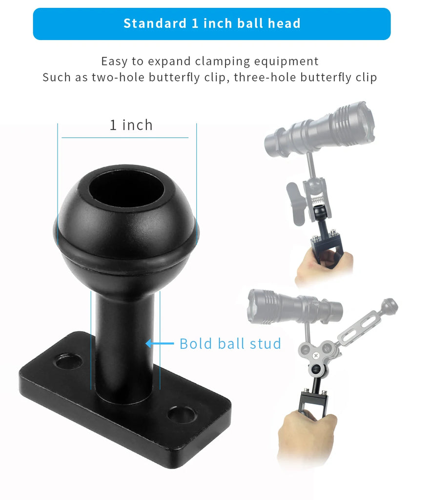 Diving Dual Handle Tray Stabilizer Bracket Rig Bracket Kit w Buoyancy Float Arm Underwater Fill Lights for GoPro 10 DSLR Cameras