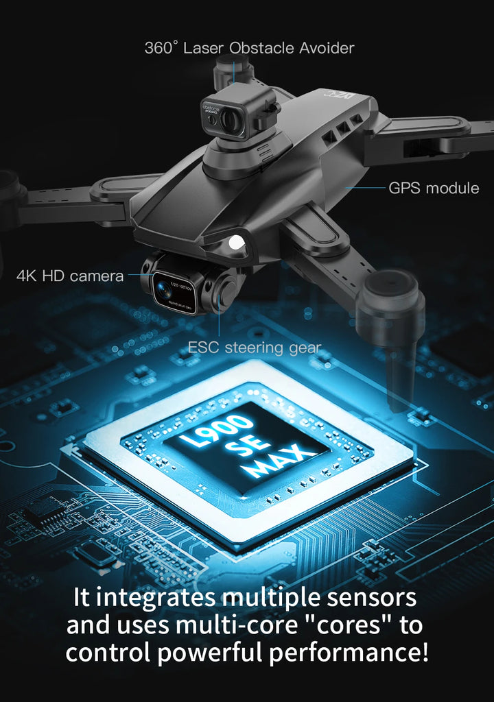 New L200 PRO MAX 4K Professional Drone GPS EIS Dual Camera Obstacle Avoidance Flight 2-axis PTZ Brushless Helicopter GPS RC toys