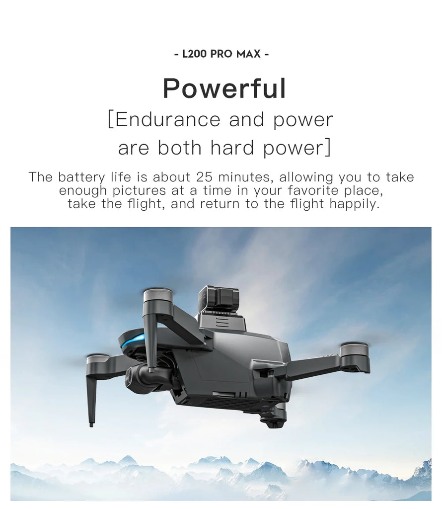 New L200 PRO MAX 4K Professional Drone GPS EIS Dual Camera Obstacle Avoidance Flight 2-axis PTZ Brushless Helicopter GPS RC toys
