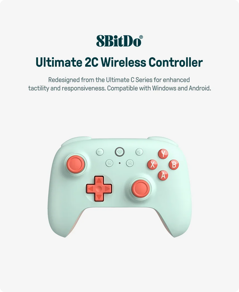 8BitDo Ultimate 2C Wireless Gaming Controller，Gamepad with Hall Effect for PC, Windows 10, 11, Steam Deck, Raspberry Pi, Android