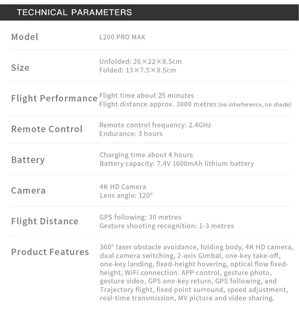 New L200 PRO MAX 4K Professional Drone GPS EIS Dual Camera Obstacle Avoidance Flight 2-axis PTZ Brushless Helicopter GPS RC toys