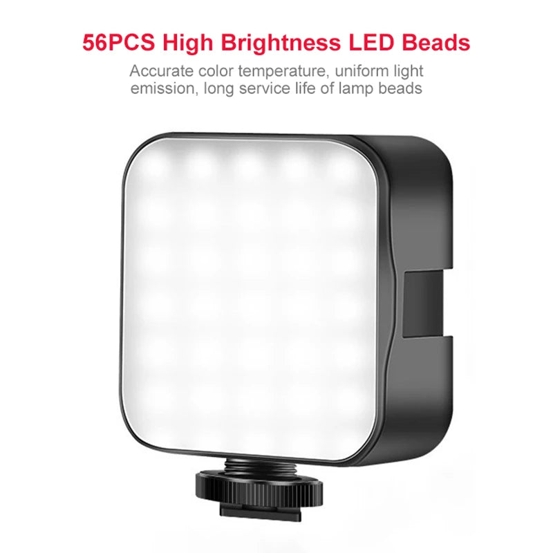 6500K Led Video Light Camera Fill Lights Rechargeable Fill Lamp Portable Photography Lighting for Dji Sony Dslr Canon Cameras