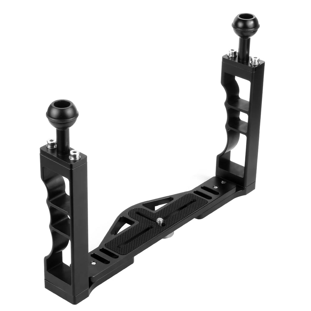 Diving Dual Handle Tray Stabilizer Bracket Rig Bracket Kit w Buoyancy Float Arm Underwater Fill Lights for GoPro 10 DSLR Cameras