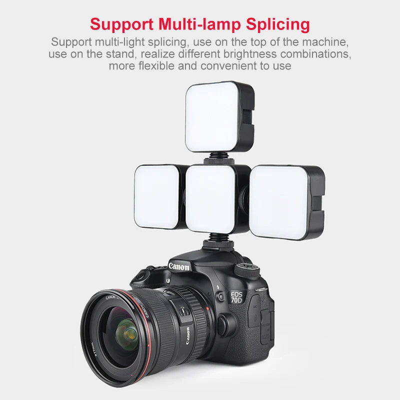 6500K Led Video Light Camera Fill Lights Rechargeable Fill Lamp Portable Photography Lighting for Dji Sony Dslr Canon Cameras