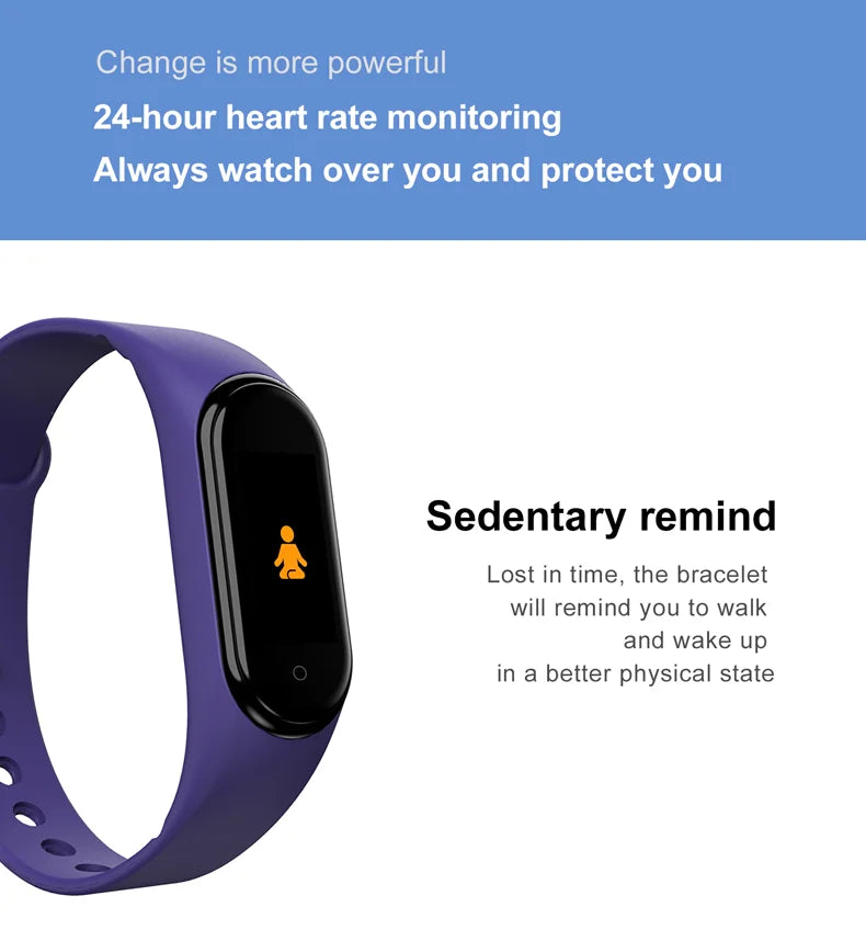 M4 Smart Digital Watch Bracelet IP65 Waterproof with Heart Rate Monitoring Running Calorie Counter Health Sport Tracker