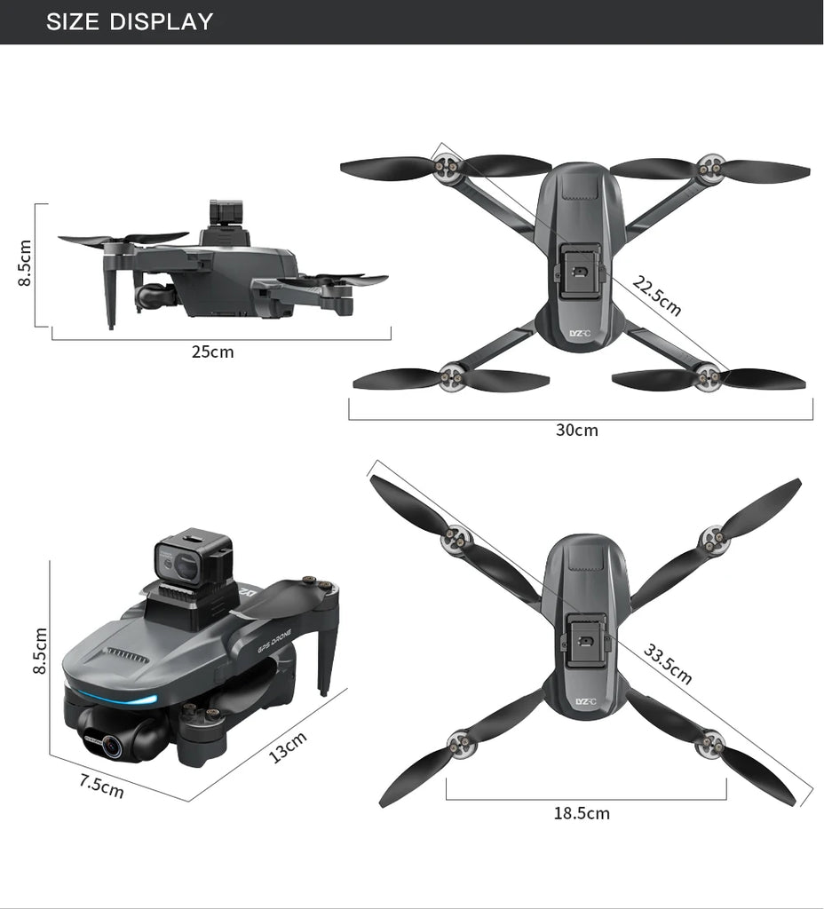 New L200 PRO MAX 4K Professional Drone GPS EIS Dual Camera Obstacle Avoidance Flight 2-axis PTZ Brushless Helicopter GPS RC toys