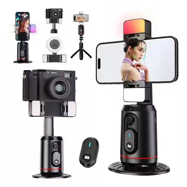 FANGTUOSI New Selfie Stick 360 Rotation Follow-up Gimbal Stabilizer Monopod Desktop Tracking Gimbal With Remote for Tiktok Live