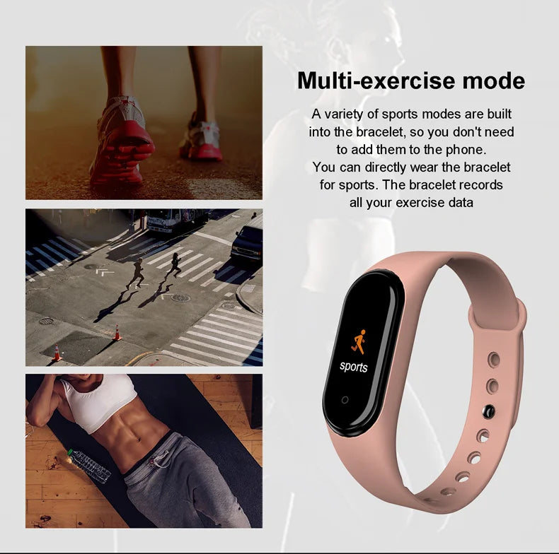 M4 Smart Digital Watch Bracelet IP65 Waterproof with Heart Rate Monitoring Running Calorie Counter Health Sport Tracker
