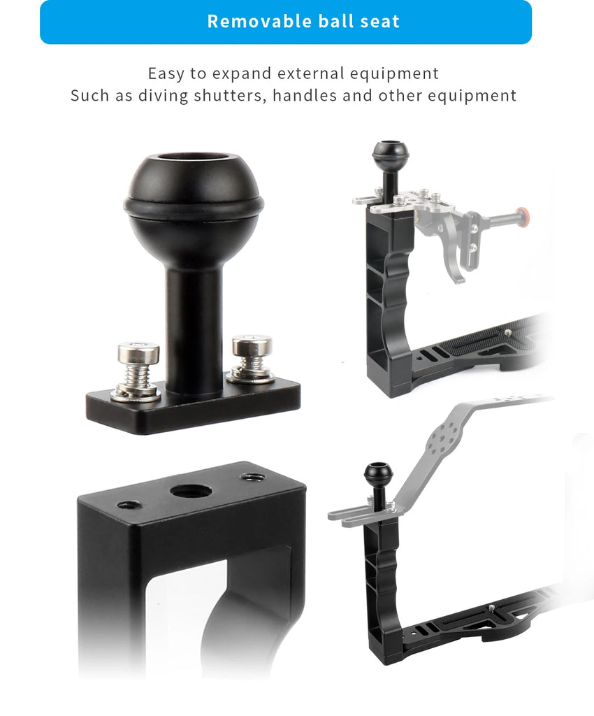Diving Dual Handle Tray Stabilizer Bracket Rig Bracket Kit w Buoyancy Float Arm Underwater Fill Lights for GoPro 10 DSLR Cameras