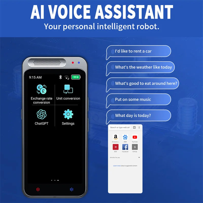 138 Languages Z6 Portable Smart Voice Translator Real-time Multi-Language Speech Interactive Offline Translator Business Travel