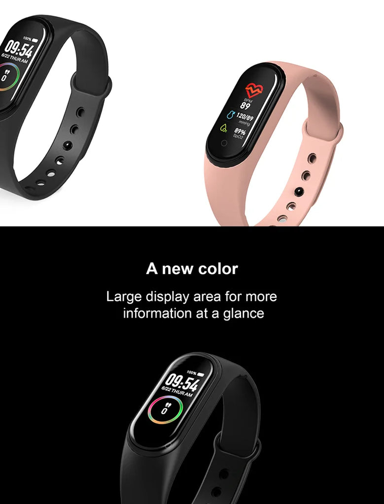 M4 Smart Digital Watch Bracelet IP65 Waterproof with Heart Rate Monitoring Running Calorie Counter Health Sport Tracker
