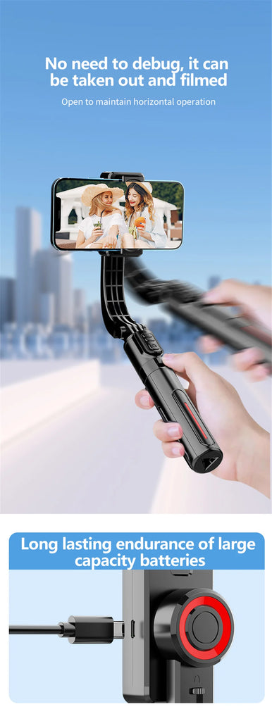 FANGTUOSI New Mobile Video stabilizer Bluetooth selfie stick tripod Wireless cellphone Gimbal Stabilizer For Smartphone Live