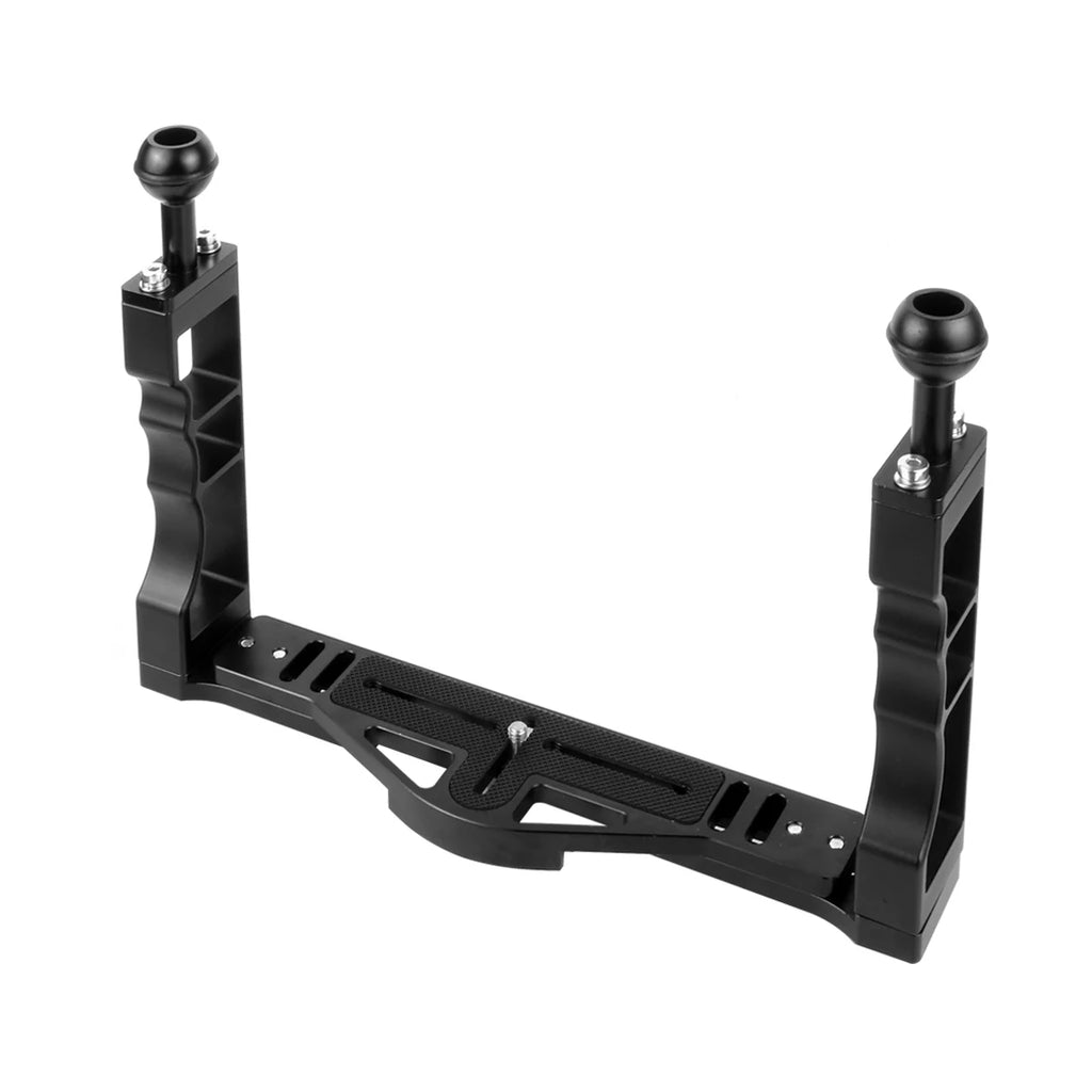 Diving Dual Handle Tray Stabilizer Bracket Rig Bracket Kit w Buoyancy Float Arm Underwater Fill Lights for GoPro 10 DSLR Cameras